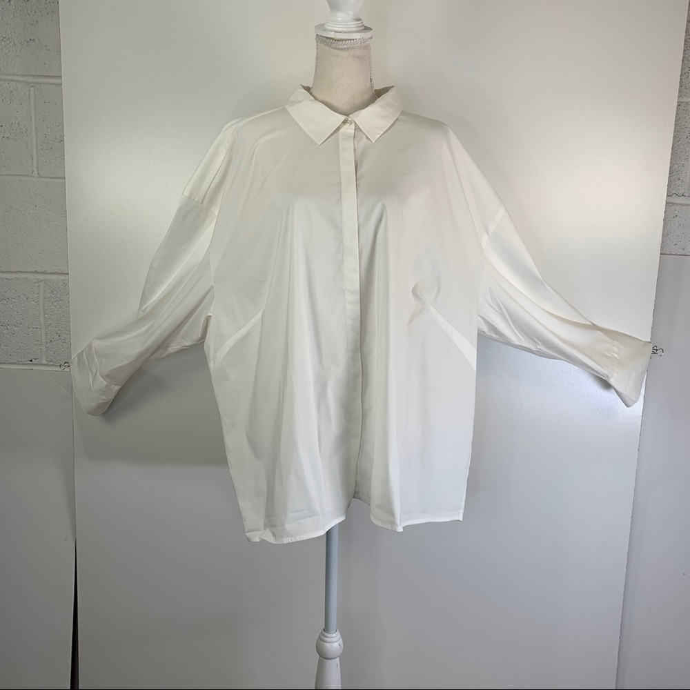 J. Jill White Button Up Shirt Collection Stretch Top Professional Cotton Preppy - Picture 12 of 12